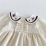 【73-110cm】ワンピース ベビー 折り襟 トレンド - 画像 (12)