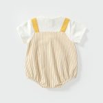 【66-90cm】ロンパース ベビー ストライプ レイヤード - 画像 (4)