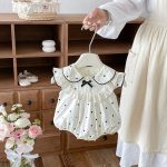 【66-90cm】ロンパース ベビー フリル ドット リボン付き - 画像 (6)