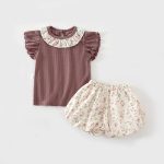 【66-90cm】セットアップ ベビー 花柄 フリル