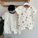 【66-90cm】半袖 ロンパース ベビー ガーゼ冷房対策 シンプル - 画像 (6)
