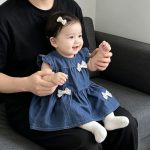【80-120cm】ワンピース ベビー デニム フリル - 画像 (8)