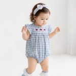 【73-100cm】ロンパース ベビー フリル チェック - 画像 (6)