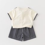 【73-100cm】セットアップ ベビー セーラー風 チェック - 画像 (4)