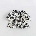 【73-110cm】ワンピース ベビー レトロ 花柄 - 画像 (6)