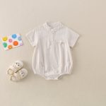 【66-90cm】ロンパースorオールインワン ベビー ストライプ シンプル - 画像 (6)
