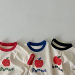 【73-120cm】セットアップ ベビー りんご柄 チェック - 画像 (3)