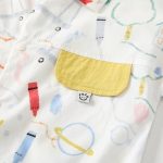 【66-90cm】ロンパース ベビー 落書き キュート 折り襟 - 画像 (7)