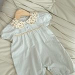 【66-100cm】半袖 ロンパース ベビー 花柄 丸襟 スウィート - 画像 (3)