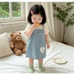 【73-120cm】ワンピース or シャツ ベビー ハート デニム - 画像 (11)