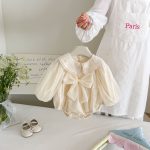 【66-90cm】ロンパース ベビー ビッグ蝶結び 長袖 スウィート - 画像 (3)