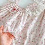【66-140cm】ロンパースor ワンピース ベビー 小花柄 フリルスリーブ - 画像 (26)