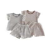 【80-130cm】セットアップ キッズ服 ボーダー ワッフル - 画像 (20)