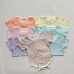 【66-90cm】ロンパース ベビー ポルカ ドット柄 パステルカラー - 画像 (2)