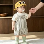 【73-120cm】Tシャツ or サロペット ベビー シンプル ストライプ - 画像 (7)