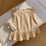 【80-130cm】ワンピース 女の子 肩フリル 韓国風 - 画像 (13)