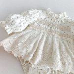 【66-90cm】ロンパース ベビー パフスリーブ 花柄 - 画像 (12)
