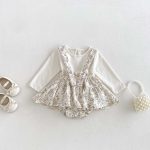 【66-90cm】サロペット＆シャツ ベビー フラワー - 画像 (2)