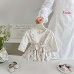 【66-90cm】サロペット＆シャツ ベビー フラワー - 画像 (8)