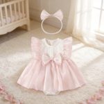 【59-90cm】ロンパース ベビー リボン付き フリル - 画像 (6)