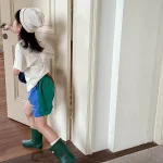 【80-130cm】ショートパンツ 女の子 バイカラー カジュアル - 画像 (12)