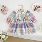 【73-110cm】ワンピース ベビー カラフル チェック - 画像 (8)