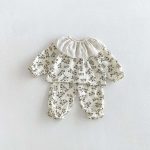 【73-100cm】セットアップ ベビー フリル襟 総柄 - 画像 (15)