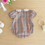 【66-90cm】ロンパース ベビー レトロ チェック柄 - 画像 (8)