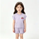 【90-130cm】セットアップ 女の子 チェリー ボーダー - 画像 (16)