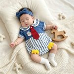 【66-90cm】ロンパース ベビー ペンギン柄 セーラー