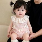 【66-90cm】ロンパース ベビー ノースリーブ ピンク - 画像 (3)