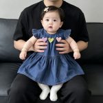 【80-120cm】ワンピース ベビー デニム フリル - 画像 (6)