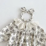 【66-90cm】ロンパース ベビー レース襟 小花柄 - 画像 (16)