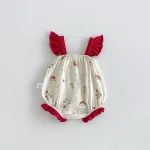 【66-90cm】ロンパース ベビー イチゴ プリント キャミソール - 画像 (26)
