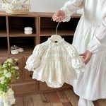 【66-90cm】ロンパース ベビー パフスリーブ 花柄 - 画像 (6)