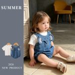 【66-90cm】ロンパース&シャツ ベビー ゾウー柄 デニム - 画像 (3)