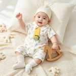 【66-90cm】ロンパース ベビー 恐竜 ネクタイ付き - 画像 (10)