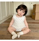 【66-90cm】ロンパース ベビー 肩リボン 小花柄 - 画像 (10)