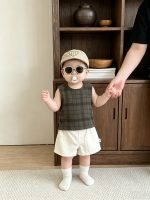 【73-110cm】ベストorパンツ ベビー チェック柄 合わせやすい - 画像 (3)