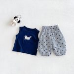 【73-100cm】セットアップ ベビー アップリケ ドット柄 - 画像 (3)