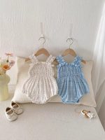 【66-90cm】ロンパース ベビー キャミソール レース フリル