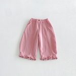 【80-130cm】パンツ 女の子 フリル 無地 4色選べる - 画像 (8)