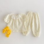【80-130cm】ルームウェア 女の子 ドット柄 フリル - 画像 (4)