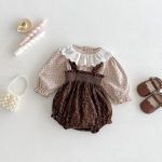 【66-100cm】花柄トップス＆サロペット ベビー ヴィンテージ