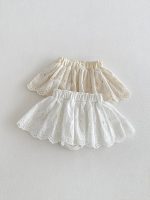 【66-100cm】ショートパンツ ベビー レース 刺繍 - 画像 (6)