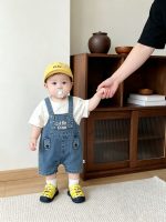 【73-120cm】サロペット ベビー 英字 合わせやすい - 画像 (2)