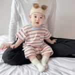 【66-90cm】ロンパース ベビー ボーダー柄 履きやすい - 画像 (4)