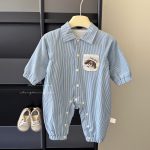 【66-90cm】カバーオール ベビー ストライプ お出かけに - 画像 (2)