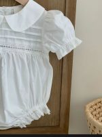 【66-90cm】ロンパース/ワンピース ベビー 折り襟 シンプル - 画像 (6)