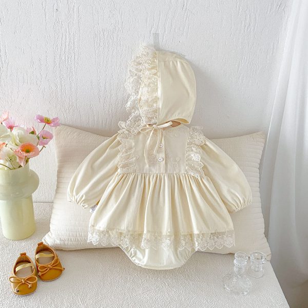 【66-90cm】ロンパース ベビー レース プリンセス